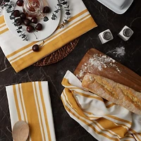 DII® Honey Gold Chef Stripe Dish Towels, 3ct.
