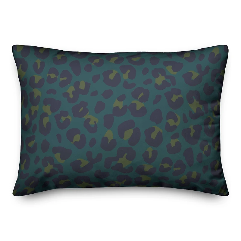 Blue Leopard Throw Pillow