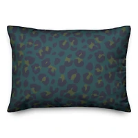 Blue Leopard Throw Pillow