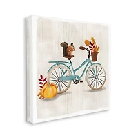 Stupell Industries Squirrel on Blue Bicycle Autumn Foliage Basket Canvas Wall Art