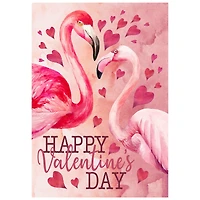 Happy Valentine's Day Flamingo Outdoor Garden Flag