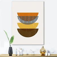Designart - Abstract Geometric Moon In Earth Tones