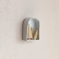 Hello Honey 9" White Reactive Glaze Stoneware Wall Shelf