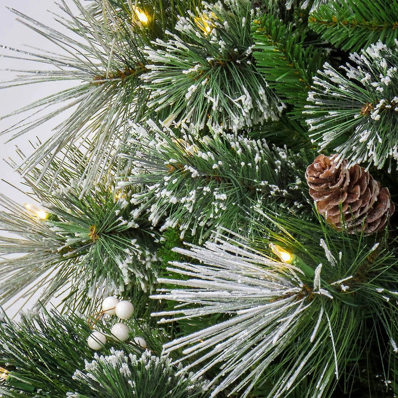 7.5ft. Pre-Lit Frosted Bryson Pine Artificial Christmas Tree, Warm White LED Lights