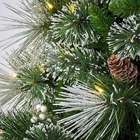 7.5ft. Pre-Lit Frosted Bryson Pine Artificial Christmas Tree, Warm White LED Lights