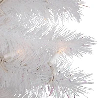 3ft. Pre-Lit White Alaskan Pine Artificial Christmas Tree, Warm White LED Lights