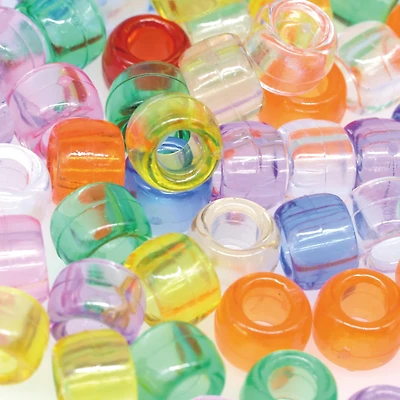 Multicolor Transparent Pony Beads, 9mm by Creatology™