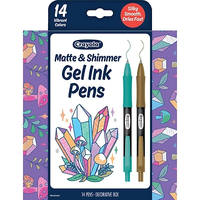 Crayola® matte & shimmer gel ink markers, 14ct.
