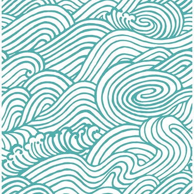 NuWallpaper Teal Saybrook Peel & Stick Wallpaper
