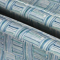Springs Creative Modern Coastal Riot Raffia Blue Fabric