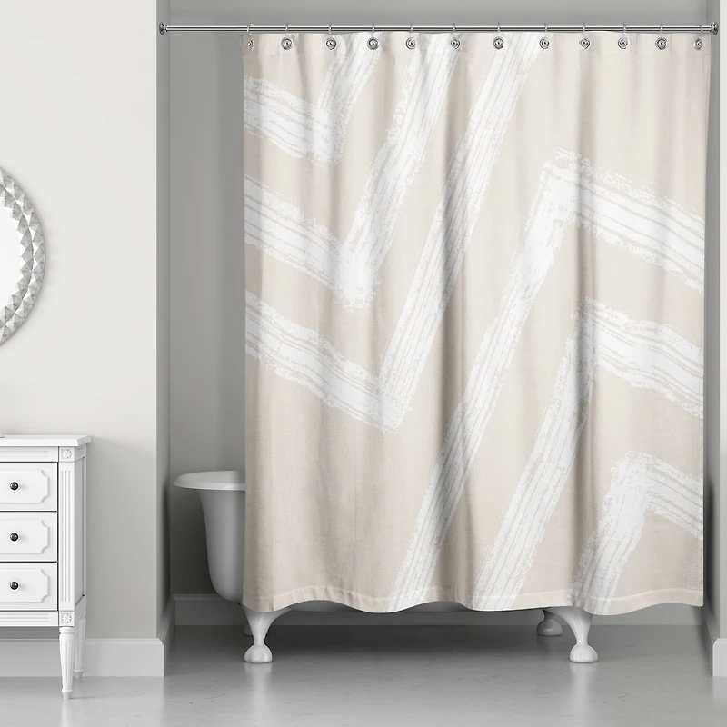 Neutral Zags Shower Curtain