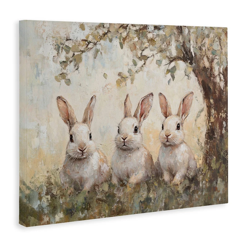 Stupell Industries Fairytale Bunnies under Tree Canvas Wall Art
