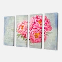 Designart - Pink Peony Flowers in White Vase