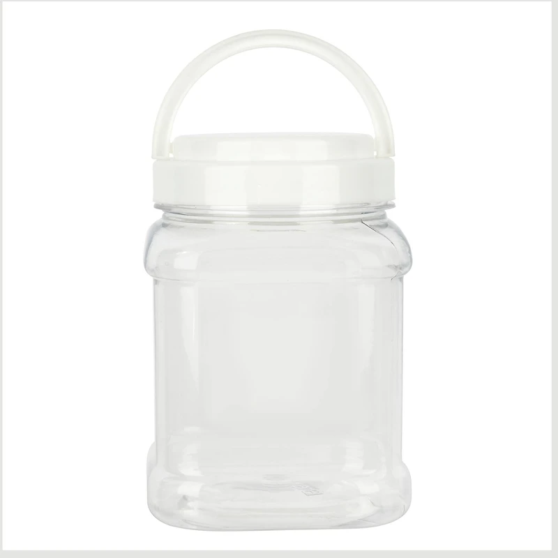 Clear Plastic Jar with Handle by Bead Landing