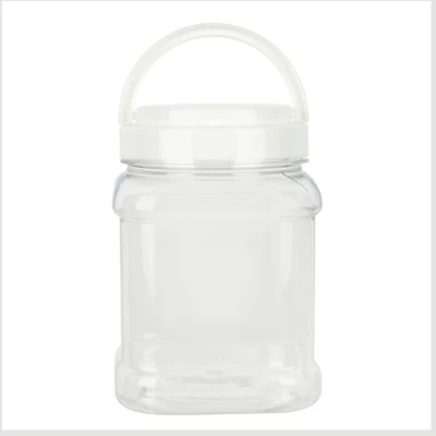 Clear Plastic Jar with Handle by Bead Landing