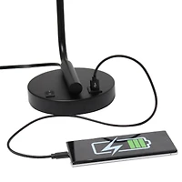 Lalia Home Iron Desk Lamp with USB Port and Glass Shade