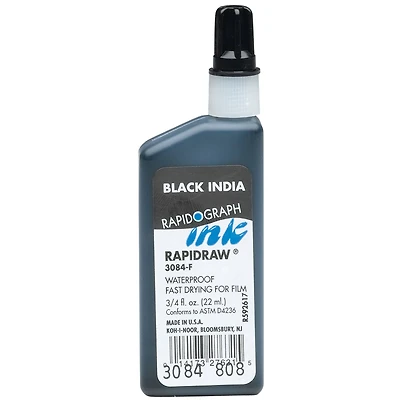 Koh-I-Noor Rapidograph Rapidraw® Black India Ink, 0.75oz.