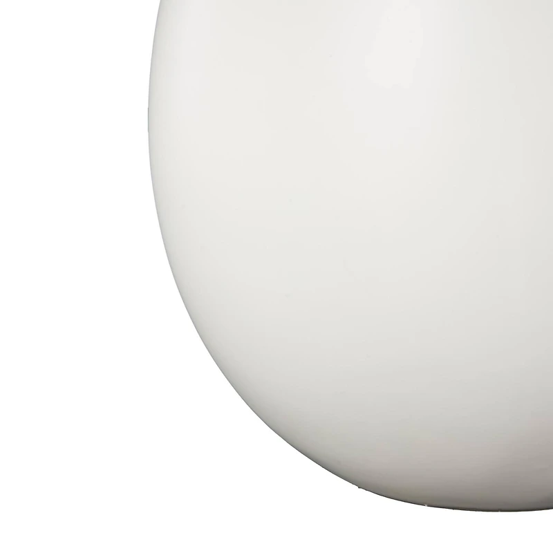 11" White Ceramic Minimalistic Vase with Scroll Handles