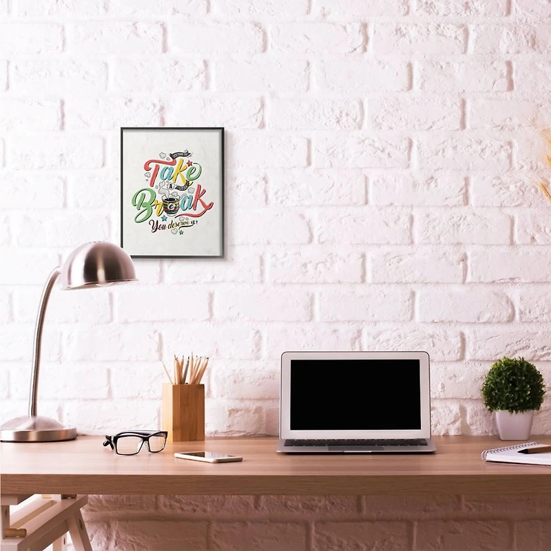 Stupell Industries Take A Break Comic Book Wall Accent with Black Frame