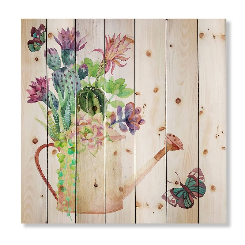 Designart - Succulents In Old Watering Can