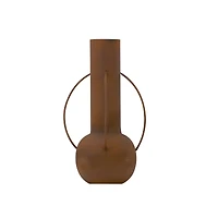 14" Rust Contemporary Metal Vase