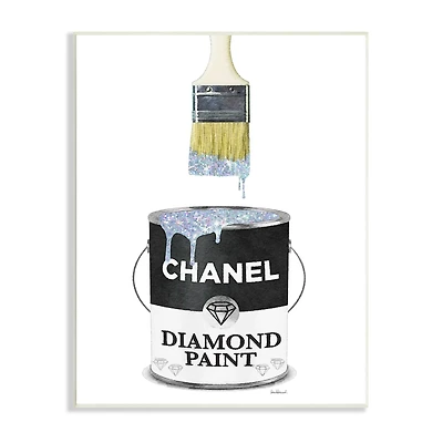 Stupell Industries Glam Pop Fashion Diamond Paint Deluxe Designer Black Wall Plaque