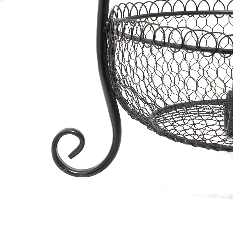 33" Black Iron Farmhouse 3 Tier Tray Stand