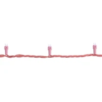 100ct Pure White LED Wide Angle Valentine's Day Lights 33ft Pink Wire