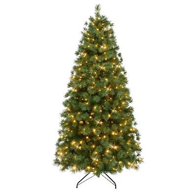 7.5ft. Pre-Lit Colorado Pine Artificial Christmas Tree, Dual Function LED Lights