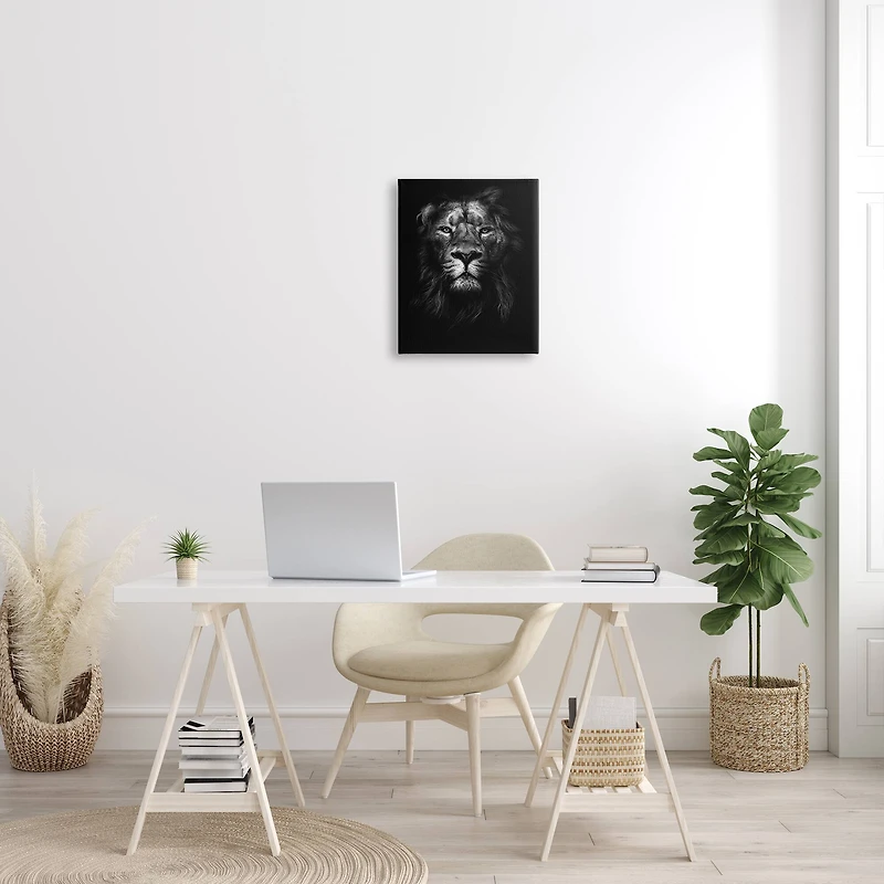 Stupell Industries King Of The Jungle Lion Portrait Canvas Wall Art