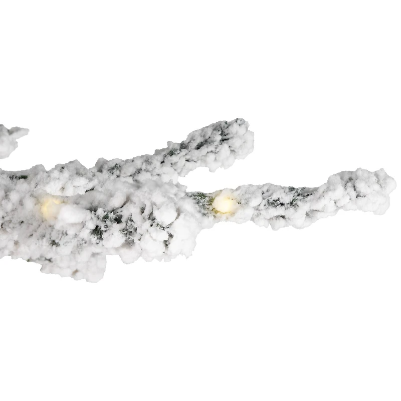 7.5ft. Pre-Lit Medium IPT Artificial Flocked Garden Christmas Tree, Warm White LED Lights