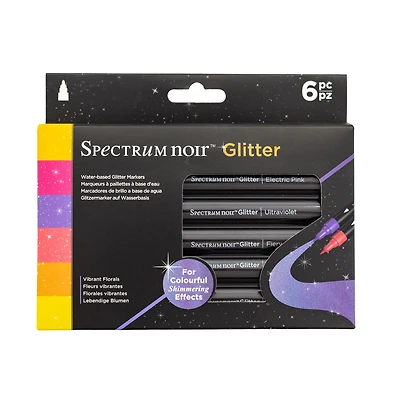 Spectrum Noir™ Vibrant Florals Glitter Marker Set