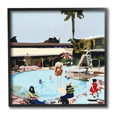 Stupell Industries Pool Party Black Framed Wall Art