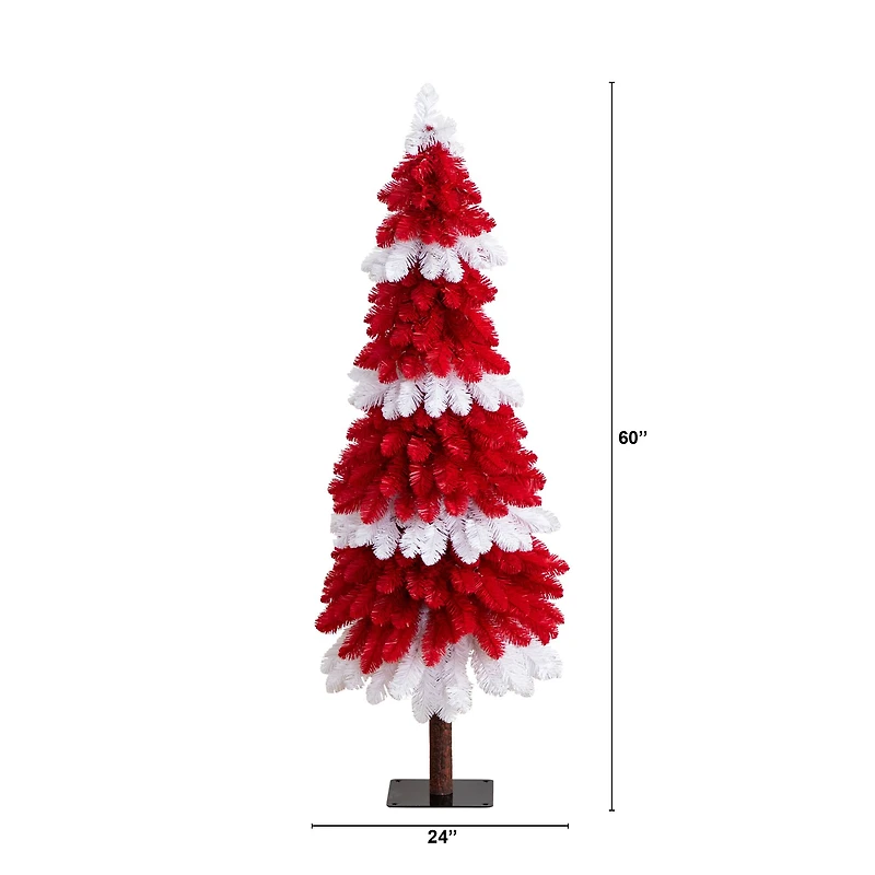5ft. Pre-Lit Peppermint Artificial Christmas Tree, Clear Microdot LED Lights