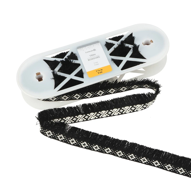 1 3/16" Diamond Jacquard Fringe Trim by Celebrate It