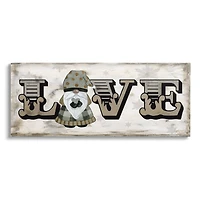 Stupell Industries Holiday Patterned Love Gnome Canvas Wall Art