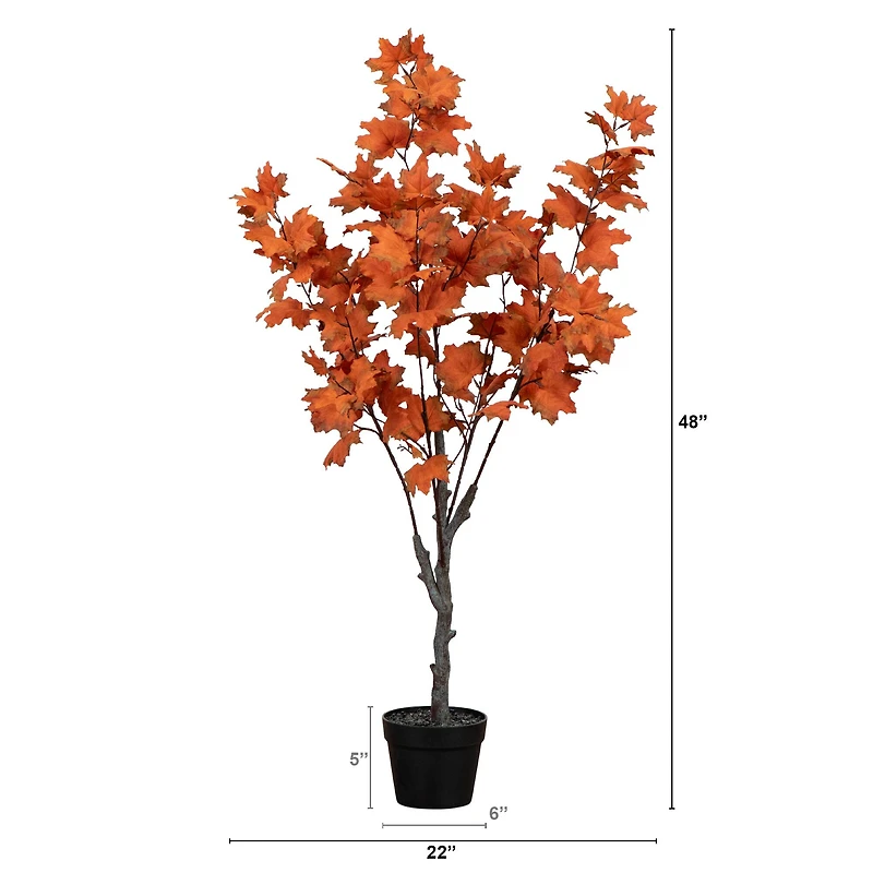 4ft. Autumn Smoky Maple Artificial Fall Tree