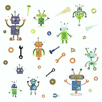 RoomMates Robots Peel & Stick Wall Decals