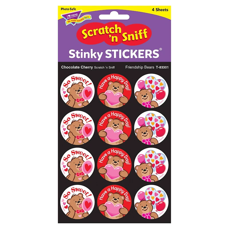 Trend Enterprises® Friendship Bears Stinky Stickers®, 6 Packs of 48