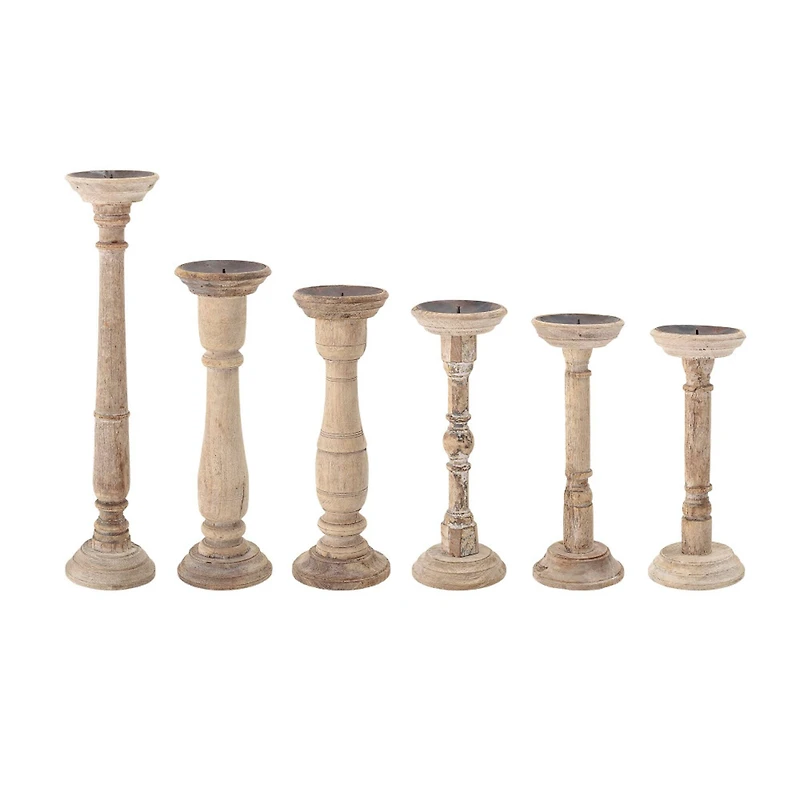 Hello Honey® Ivory Wood Candle Holders Set