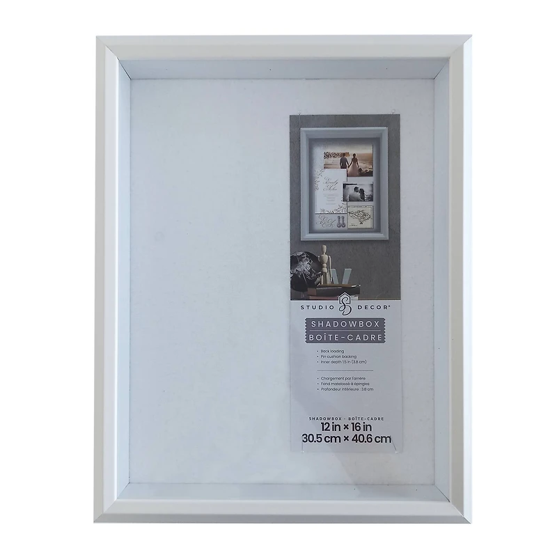 White Beveled Shadow Box by Studio Décor
