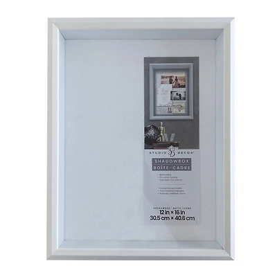 White Beveled Shadow Box by Studio Décor