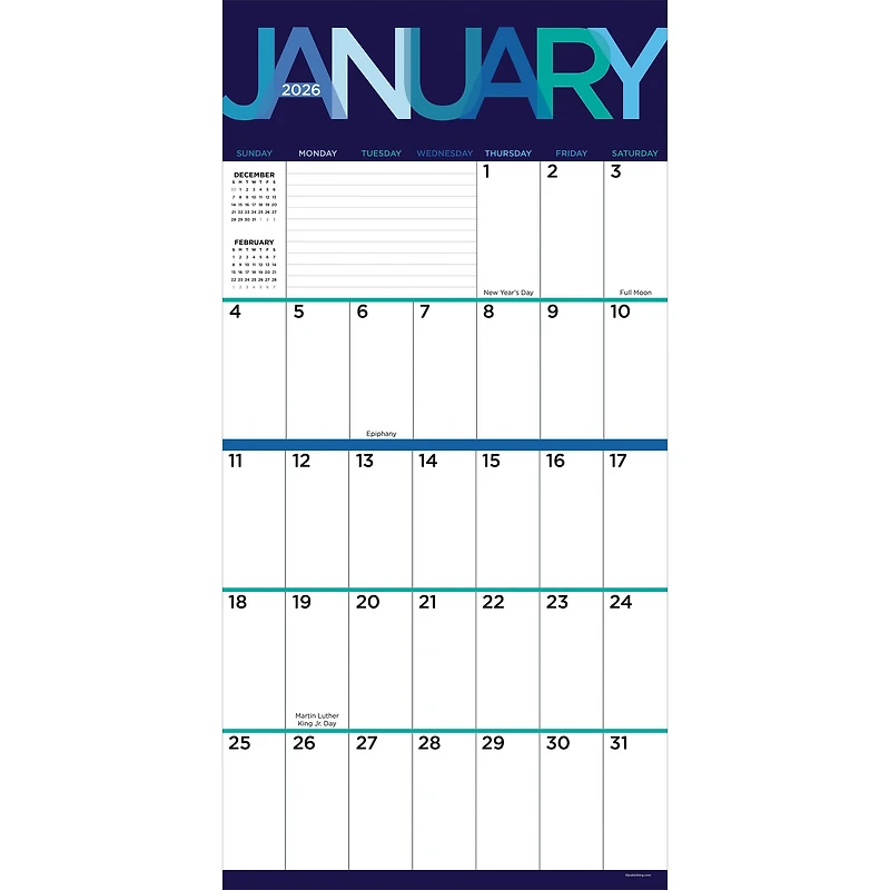 2026 Big Print Wall Calendar