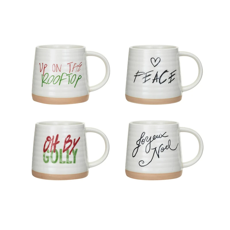 Hello Honey® 4" Stoneware Mug with Holiday Saying Set