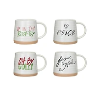 Hello Honey® 4" Stoneware Mug with Holiday Saying Set