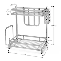 NEX™ 15" Silver 2-Tier Standing Storage Rack