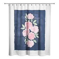 Sweet Florals on Navy 71" x 74" Shower Curtain