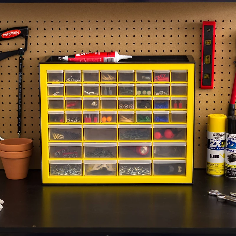 IRIS® Yellow & Black 44-Drawer Parts Cabinet