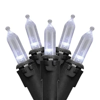 100ct. Pure White LED Mini Christmas String Lights with Black Wire