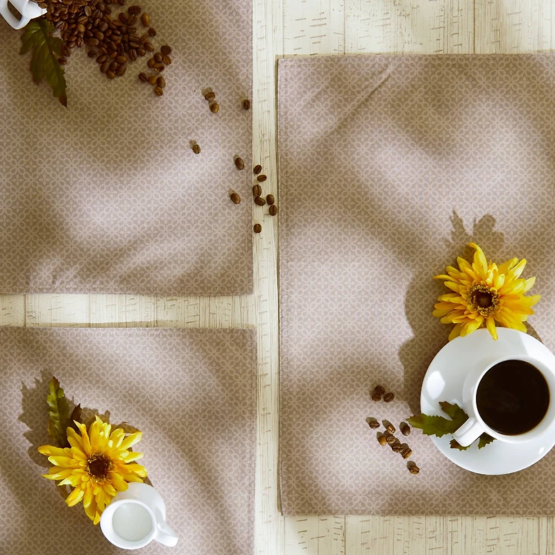 Stone Tonal Lattice Print Outdoor Placemat (Set of 6)